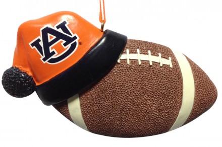 Item 416280 Auburn University Tigers Santa Hat With Football Ornament