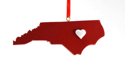 Item 416289 North Carolina State University Wolfpack Raleigh Heart Ornament