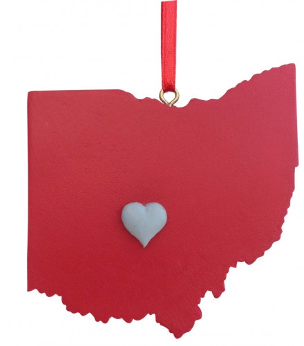 Item 416292 Ohio State University Buckeyes Columbus Heart Ornament