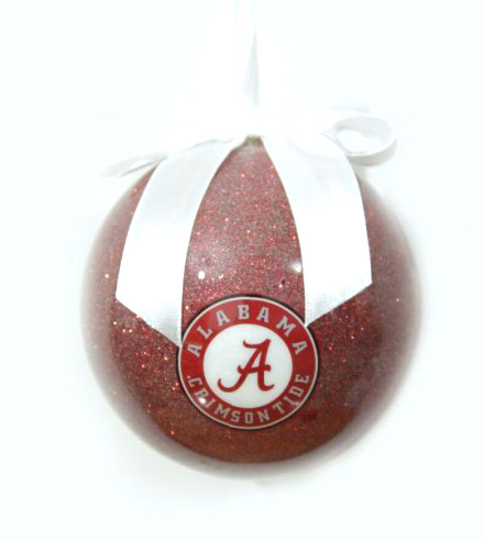 Item 416320 University of Alabama Crimson Tide Glitter Ball Ornament