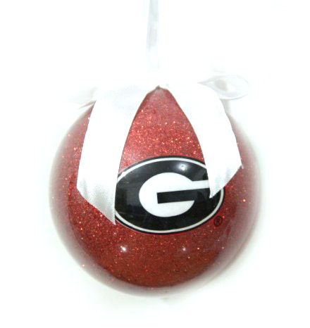 Item 416324 University of Georgia Bulldogs Glitter Ball Ornament