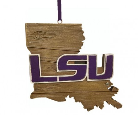 Item 416342 Louisiana State University Tigers Map Ornament