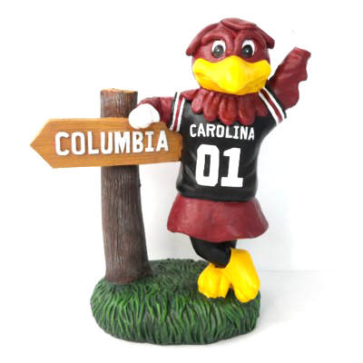 Item 416403 University of South Carolina Gamecocks Mascot With Sign