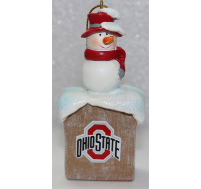 Item 416439 Ohio State University Buckeyes Snowman Ornament