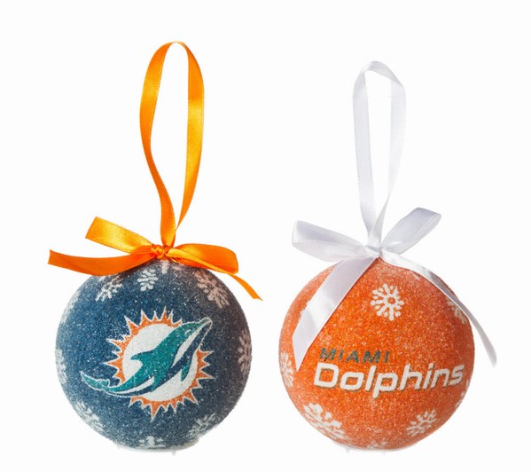 Item 420130 Miami Dolphins Light Up LED Ball Ornament
