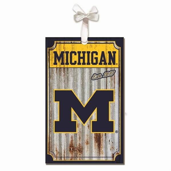 Item 420424 University of Michigan Wolverines Corrugate Ornament