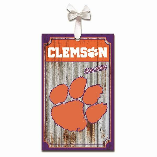 Item 420435 Clemson University Tigers Corrugate Ornament