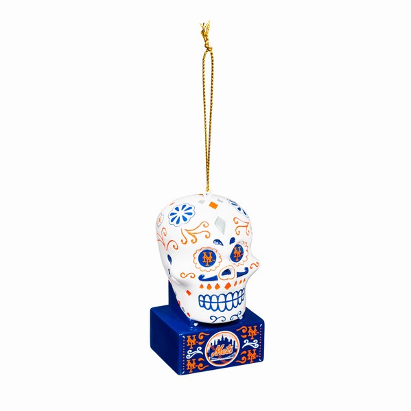 Item 420474 New York Mets Sugar Skull Ornament