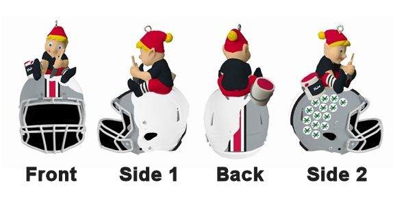 Item 420561 Ohio State University Buckeyes Team Elf Helmet Ornament