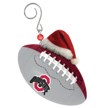 Item 420872 Ohio State University Buckeyes Team Ball With Santa Hat Ornament