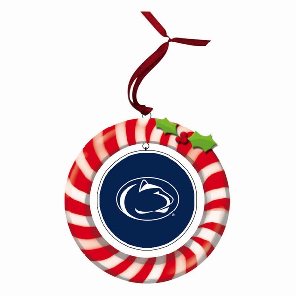 Item 420938 Penn State University Nittany Lions Candy Cane Wreath Ornament