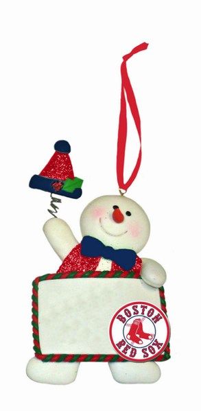 Item 421130 Boston Red Sox Personalizable Snowman Ornament