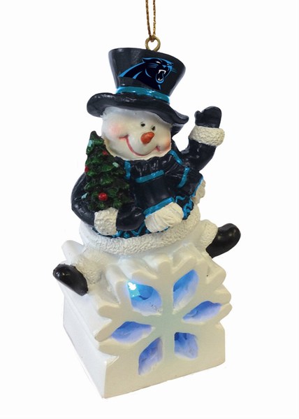 Item 421207 Carolina Panthers Color Changing LED Snowman Ornament