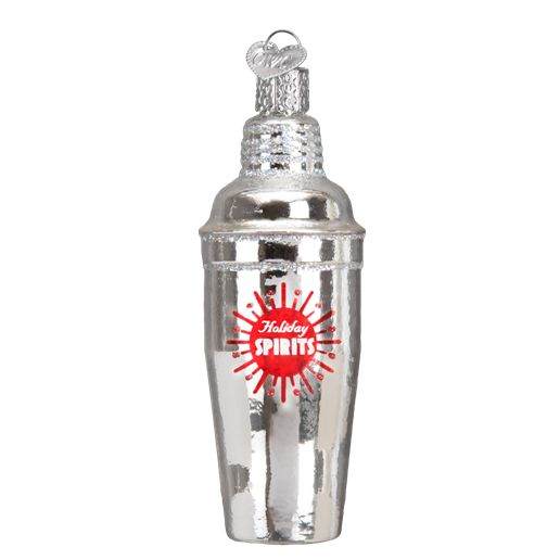 Item 425898 Silver Holiday Spirits Cocktail Shaker Ornament