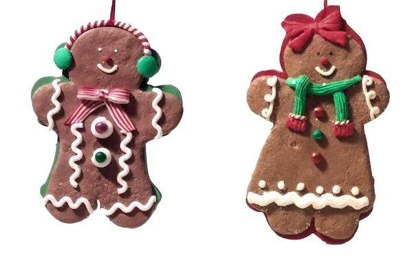 Item 431229 Green/Red Gingerbread Boy/Girl Ornament