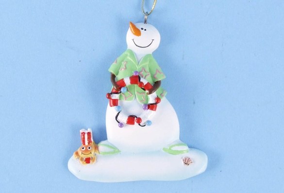 Item 436444 Beach Snowman With Lifering Ornament