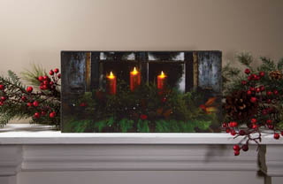 Item 455435 Lighted Pine Window Box With Candles Canvas Print