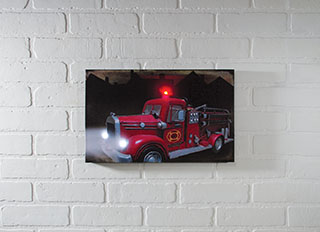 Item 455450 Lighted Fire Truck Canvas Print