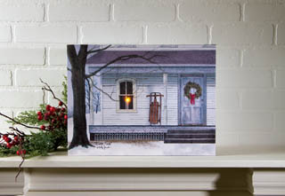 Item 456056 Lighted Winter Porch Canvas Print
