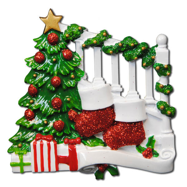 Item 459041 Bannister With 2 Stockings Ornament