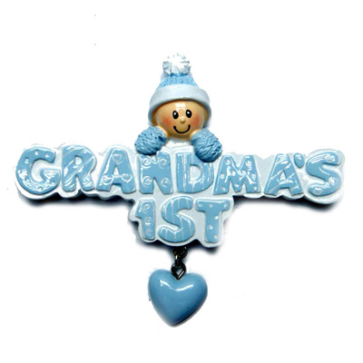 Item 459090 Blue Grandma's First Boy Ornament
