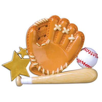 Item 459132 Baseball Glove With Bat and Ball Ornament