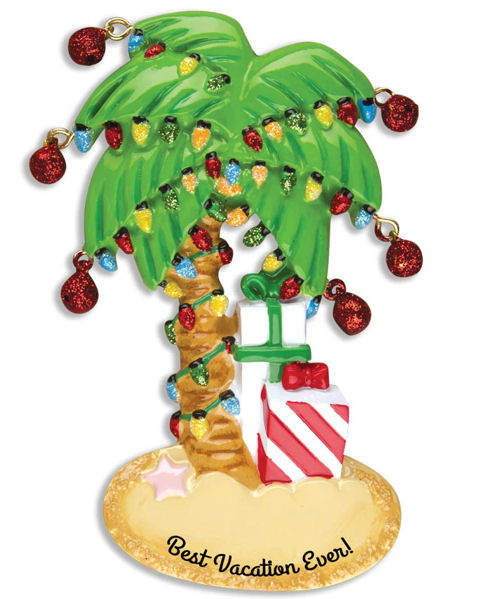 Item 459137 Best Vacation Ever Christmas Palm Tree Ornament