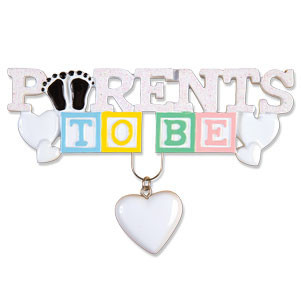 Item 459238 Parents To Be Text With Heart Ornament