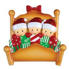 Item 459298 Family of 3 In Bed With Gifts Ornament