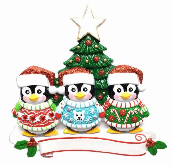 Item 459308 Ugly Sweater Family of 3 Ornament