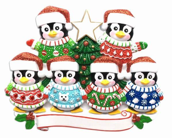 Item 459311 Ugly Sweater Family of 6 Ornament