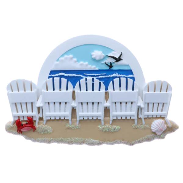 Item 459592 Beach Chairs Family Of 5 Ornament