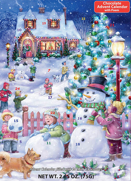 Item 473026 Snowman Celebration Chocolate Advent Calendar