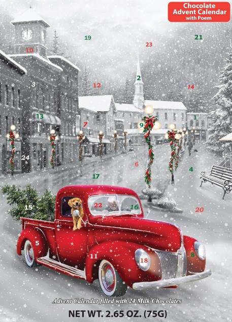 Item 473049 Holiday Ride Red Truck Chocolate Advent Calendar