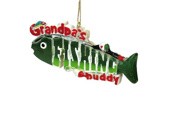 Item 483103 Grandpa's Fishing Buddy Ornament