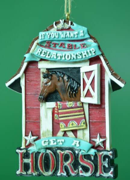 Item 483629 Horse/Barn Ornament