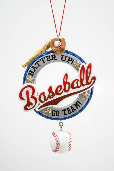 Item 483880 Batter Up! Go Team! Baseball Sign Ornament