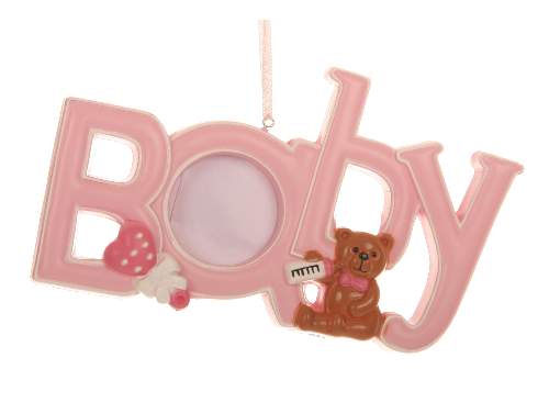 Item 495089 Pink Baby Photo Frame Ornament