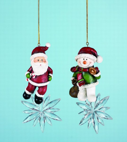 Item 501386 Santa/Snowman Ornament