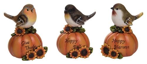 Item 501538 Bird With Harvest Pumpkin 