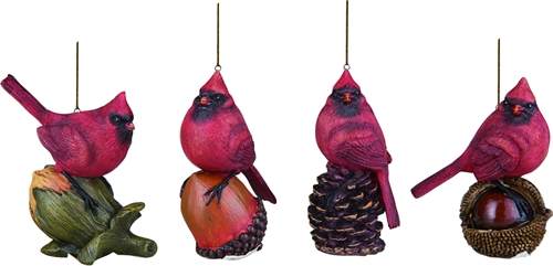Item 501556 Cardinal On Nut Ornament