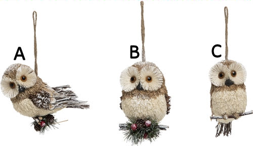 Item 501610 Pine Cone Owl Ornament