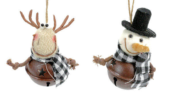 Item 505006 Moose/Snowman Jingle Bell Ornament