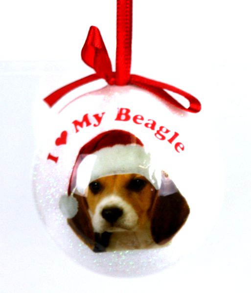Item 507002 I Heart My Beagle Ball Ornament