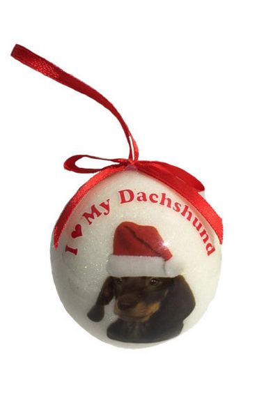 Item 507012 I Heart My Black Dachshund Ball Ornament