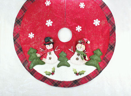 Item 509294 Red/Plaid Snowman Tree Skirt