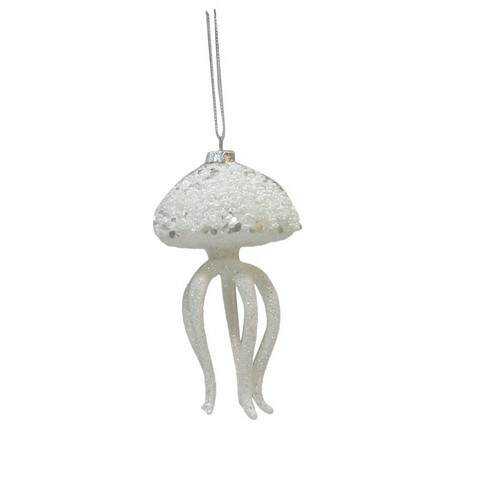 Item 516292 White Glass Jellyfish Ornament