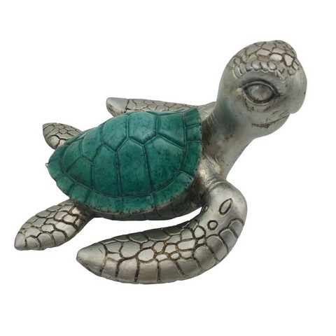 Item 516417 Whimsy Green & Silver Turtle Sit Around