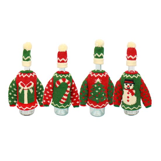Item 518016 Christmas Sweater Bottle Topper