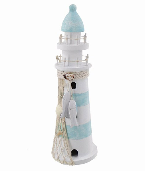 Item 519306 Small Light Blue/White Lighthouse